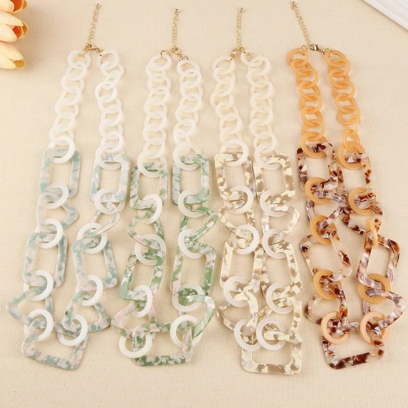 Длинное ожерелье из акриловой цепочки NK1015|women jewelry|long necklacejewelry women |