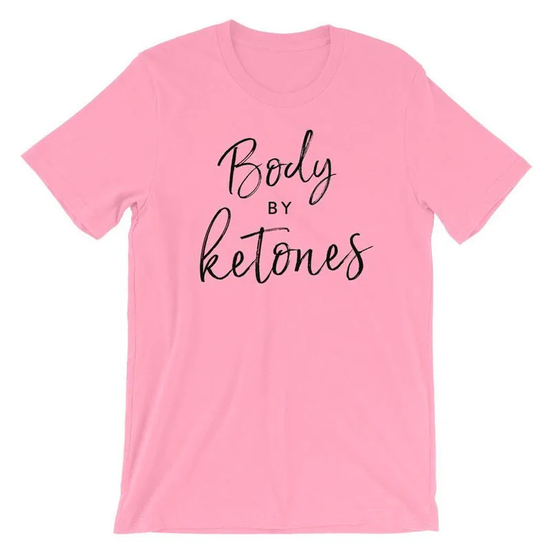 Женская футболка с надписью Body By Ketones повседневная принтом кетонов в стиле