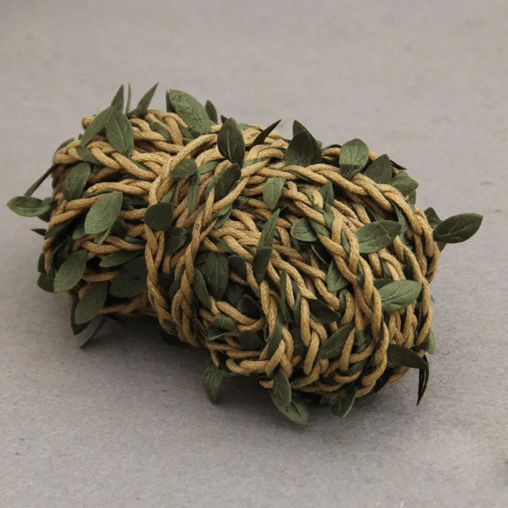 2 м коричневая натуральная веревка с листочками сделай сам гирлянда аксессуары