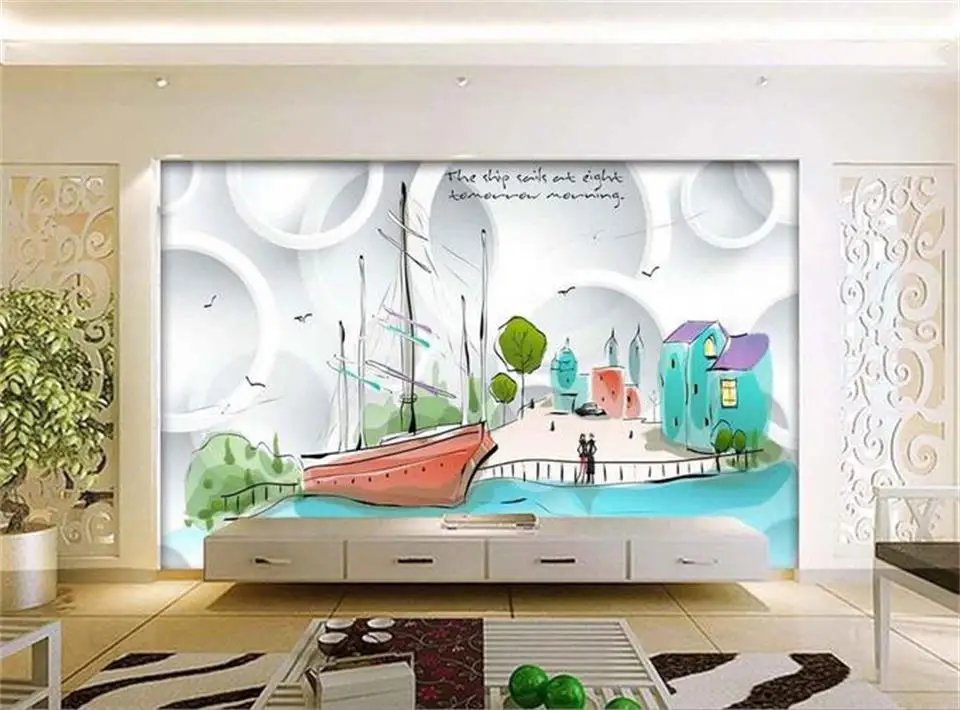 3D обои для детской комнаты на заказ HD фотообои нетканые настенные стикер