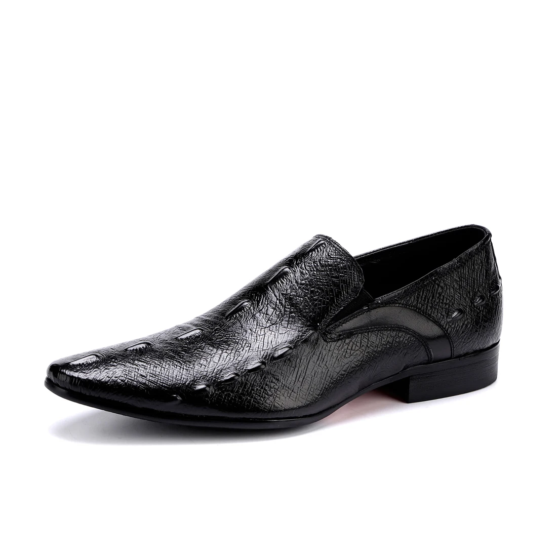 Men Genuine Leather Dress Shoes Oxfords Brogue Derby Cowhide Slip-on Pig Inner Pointed Toe Wedding Business 2019 | Обувь
