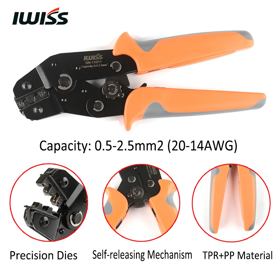 IWISS SN-11011 обжимные плоскогубцы ручные Обжимные Щипцы Инструмент обжимной