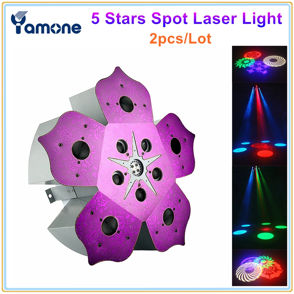 

2pcs/Lot DJ Disco 120W LED Redbud Flower Beam Gobo Laser Light 5 Eyes RGBW LED Gobo Beam And RG Laser DJ Effect Lighting