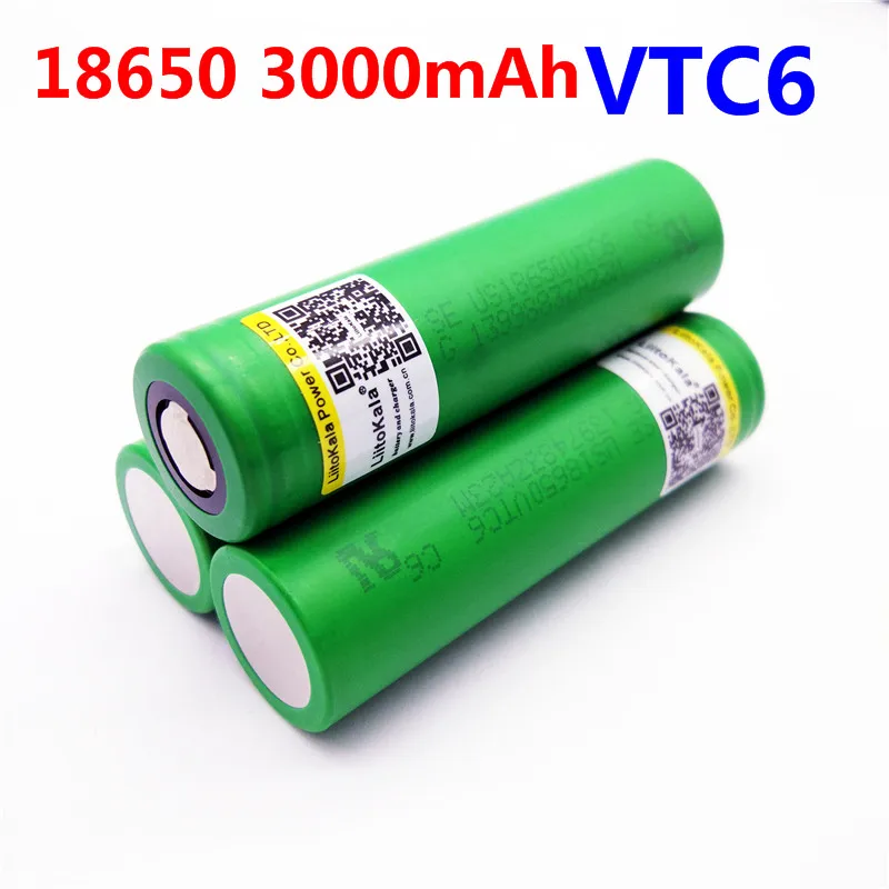 Перезаряжаемый литий-ионный аккумулятор Liitokala VTC6 3 7 в 3000 мАч 18650 для US18650VTC6 30A