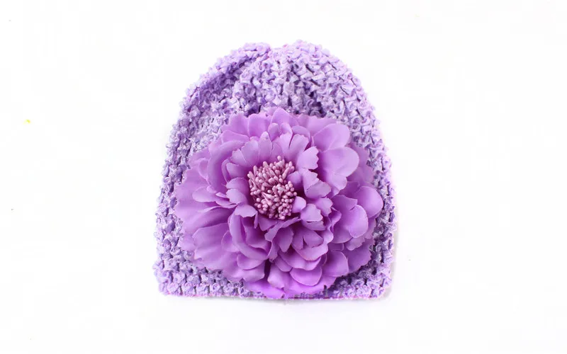 Brand Baby Girls Hat Cotton Knit Floral Beanie For Spring Autumn Caps With Big Flower Winter Children's Hats | Детская одежда и
