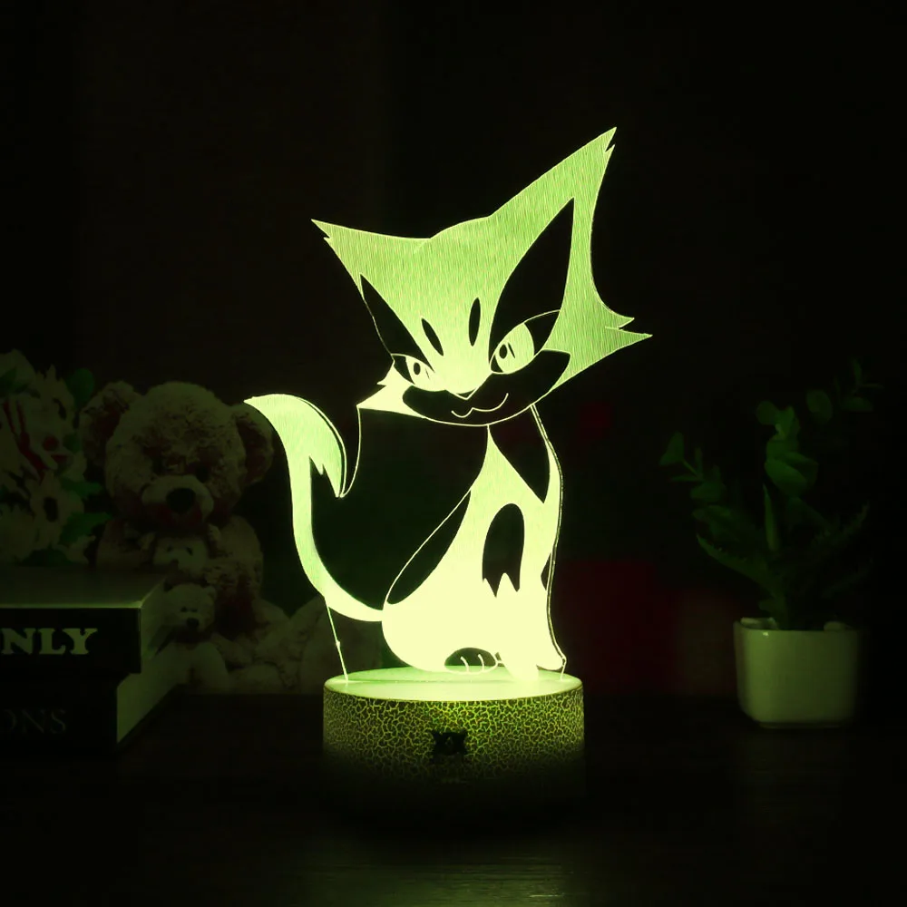 Новые свитера Pokemon Mimikyu/Хо-Oh/purrloin/Magikarp «Pokemon Go»; роликой/Rayquaza/prinplup/politoed/lugia мультфильм 3D светильник светодиодный Прохладный 7 видов цветов ночной Светильник