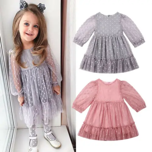 Hot Toddler Kids Baby Girls Party Pageant Tull Tutu Polka Dots Gown Dress | Детская одежда и обувь