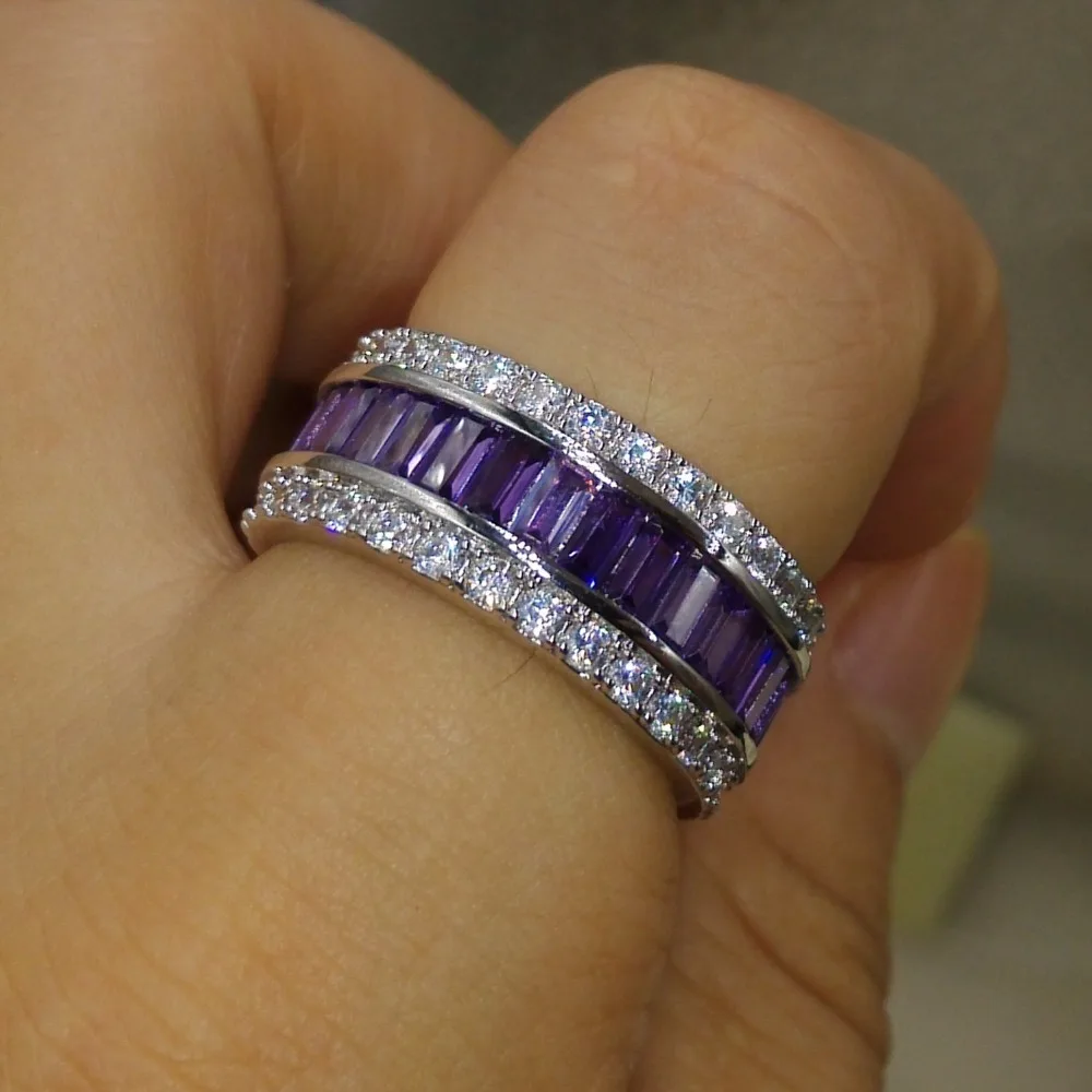 Женское кольцо из серебра 2018 пробы с фианитом|princess cut|wide ring925 sterling silver |