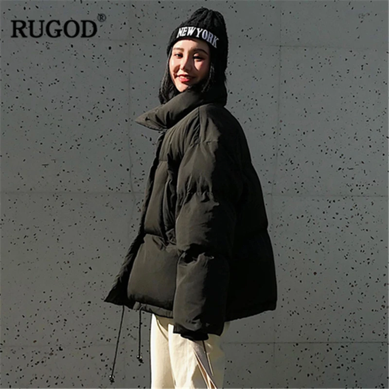 Женское Фланелевое пальто RUGOD повседневное однотонное однобортное толстое с