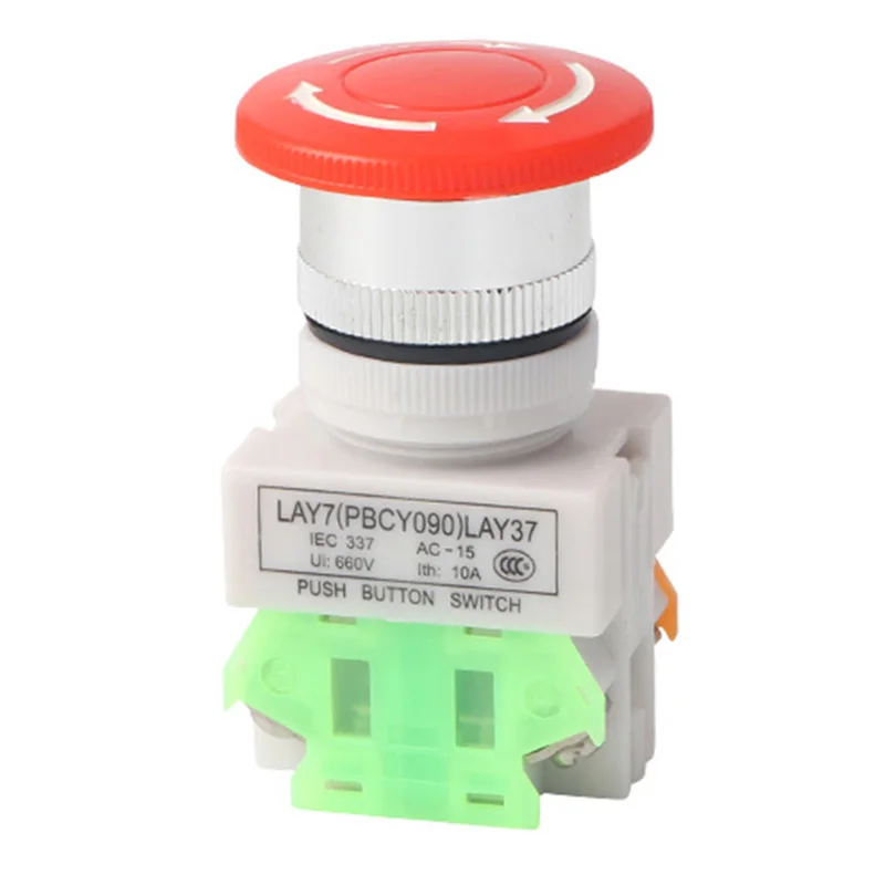 1NO 1NC DPST Emergency Stop Latching Push Button Switch 10A Mushroom Cap QJ888 | Обустройство дома