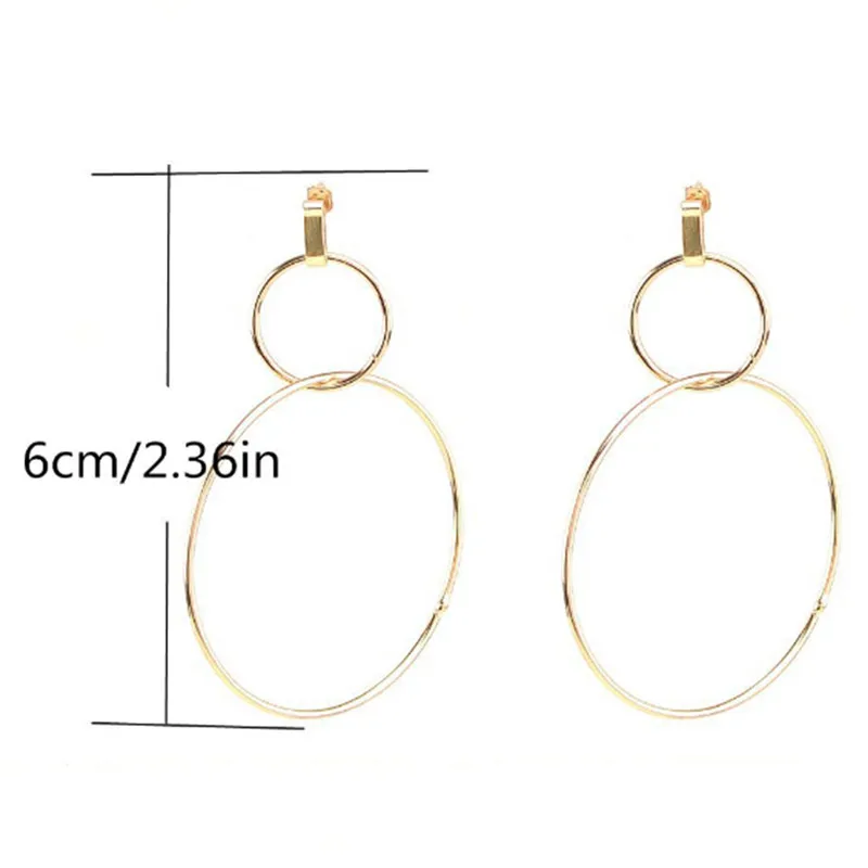 1 Pair Jewelry Hoop Earring Simple Elegant Women Earrings Geometric Round Circle Ear Stud | Украшения и аксессуары