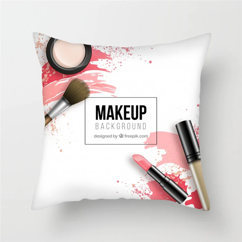 Fuwatacchi Lips Lipstick High Heels Printed Pillow Cover Cute Makeup Style Cushion Girls Decorative for Sofa Office | Дом и сад