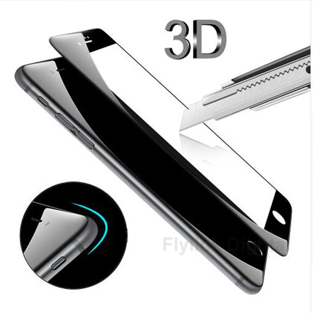 Защитный 3D чехол с закругленными краями и полным покрытием экрана для iPhone 6 s 7 8 Plus