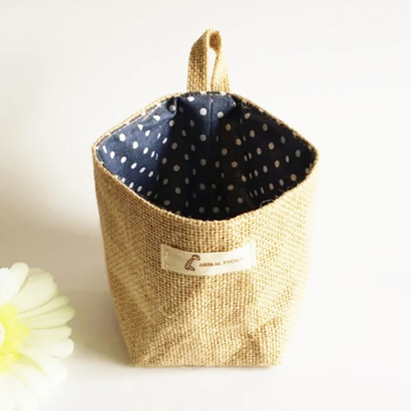 Cotton Linen Hanging Basket High Quality Home Garden Office Bag Organiser For Flower Gadgets Desk Decors | Дом и сад