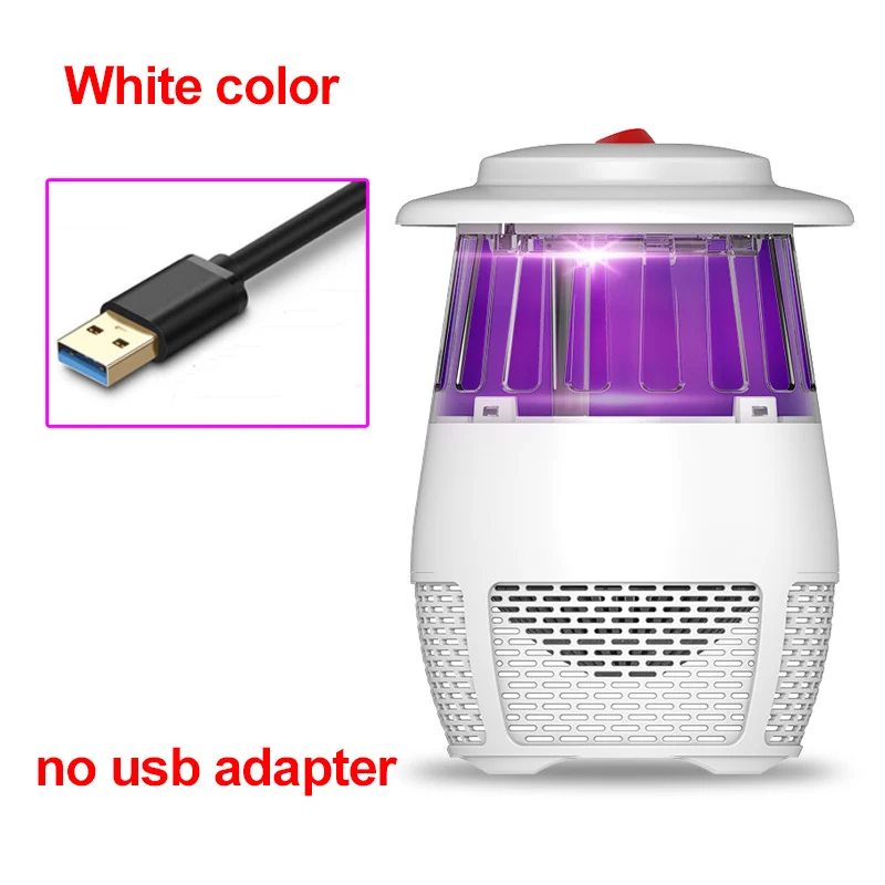 white no adapter USB лампа от комаров, светодиодный Ночной светильник, репеллентная ловушка, лампа от насекомых, Zapper, для помещений, для защиты от летающих вредителей, москитов, убийца, светильник - Цвет: white no adapter