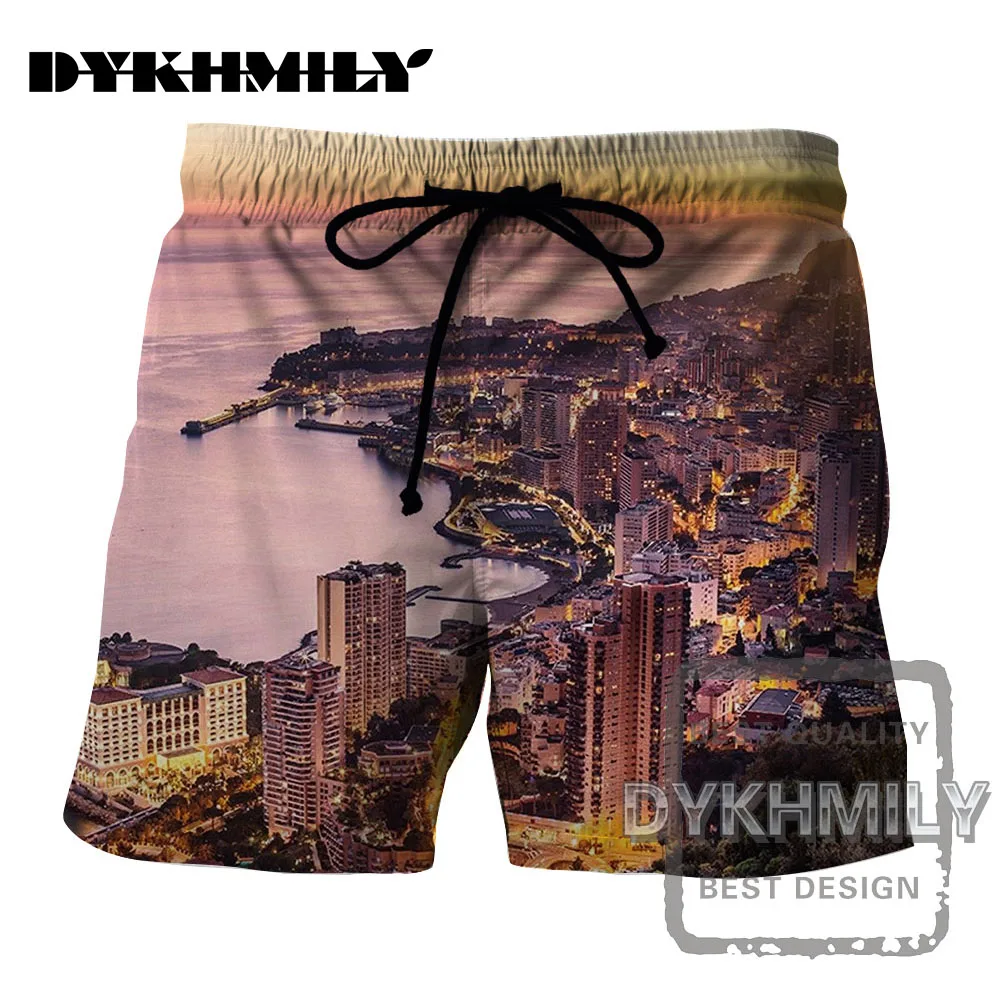 Dykhmily Лидер продаж Для Мужчин's Пляжные шорты 3D принт harbor Освещение 2017 Новая мода