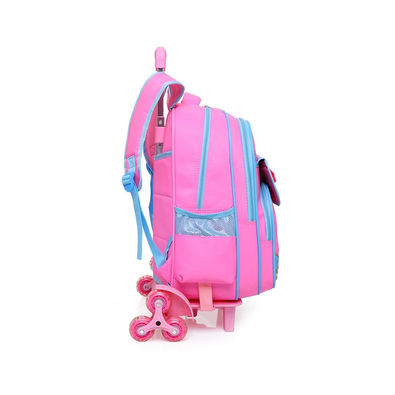 2pcs/Set Trolley School Bag for Girls Cute Bow With Princess larger Capacity bags with six Wheels Kids Hand Bags | Багаж и сумки