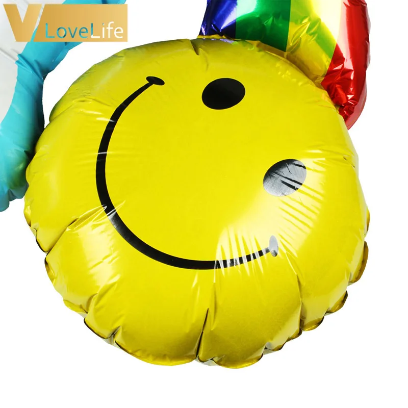 Aluminium Foil Balloon Happy Birthday party Wedding Decoration Smile Face Rainbow Globos Balls Have A Nice Day Kids Toys | Дом и сад