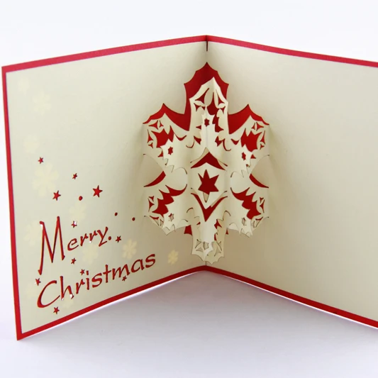 

Christmas snowflake cards/3D pop up greeting card/Christmas gifts Free shipping