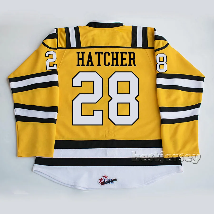 Kowell Сарния Стинг #28 Kelton Хэтчер прошитой Хоккей Джерси|stitched hockey jerseys|hockey jerseysarnia sting |
