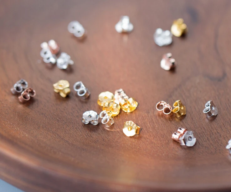 S92 Solid Sterling SIL Butterfly Clutches Post Earring Backs Earnuts Stoppers DIY A2763 | Украшения и аксессуары