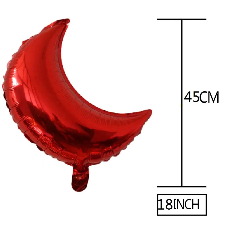 

5pcs 18inch Birthday Party Balloon Crescent Moon Balloon Aluminum Foil Balloons for Wedding Birthday Decoration EID MUBARAK Gift