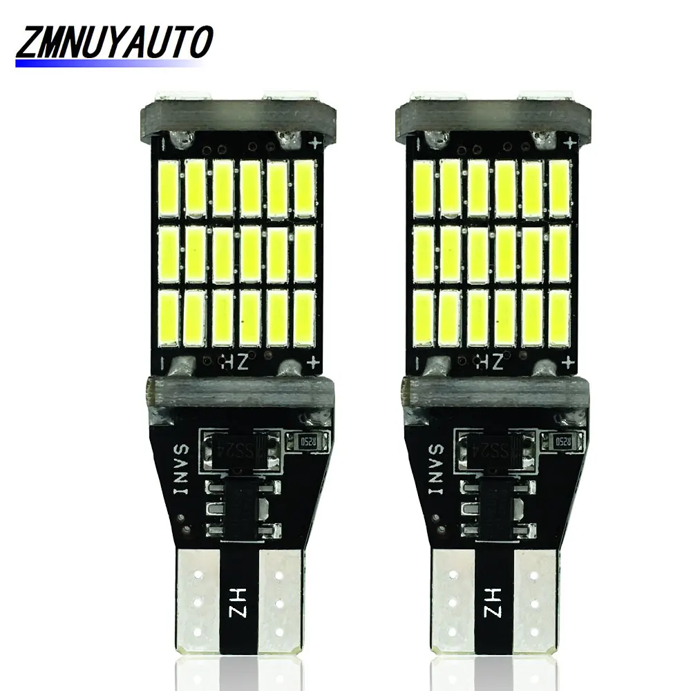 2x T15 W16W Led CANBUS Авто обратного тормоза свет 45SMD 4014 без ошибок лампы 921 912 светодиодные