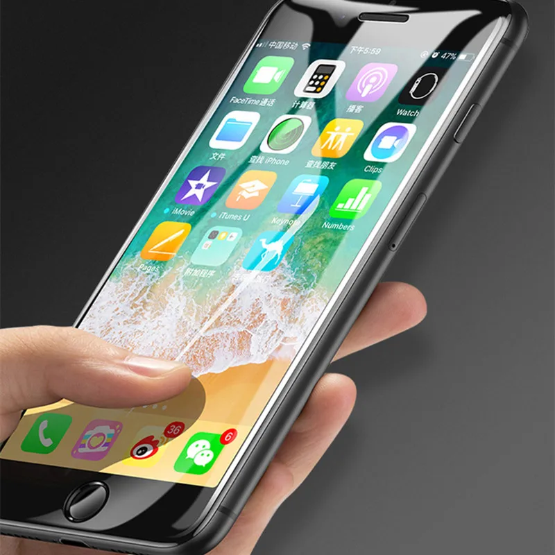 Полное покрытие закаленное стекло для iphone 8 7 6 6S Plus закаленное стекло защитное стекло iphone X XS MAX XR 8plus защита экрана