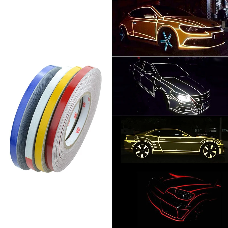 

DIY 46 м * 1 см Автомобильная отражающая лента наклейка авто мотоцикл велосипед светящаяся полоса украшения наклейки виниловые предупреждающи...