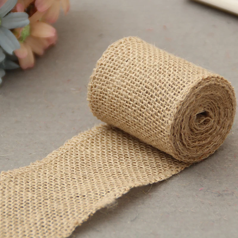 6cm Wide Jute Cloth Roll Colorful DIY Handmade Wedding Party Supplies Crafts Linen Volume Burlap Ribbon Apparel Sewing | Дом и сад
