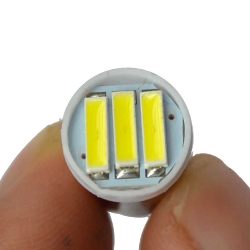 100 шт. BA9S светодиодный 3 SMD 7020 3SMD 7014 LED T4W 1895 лампы с клиновидным цоколем холодного