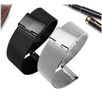 milanese watchband universal stainless steel metal watchband strap bracelet black rose gold silver 12 14 16 18 20 22 24mm