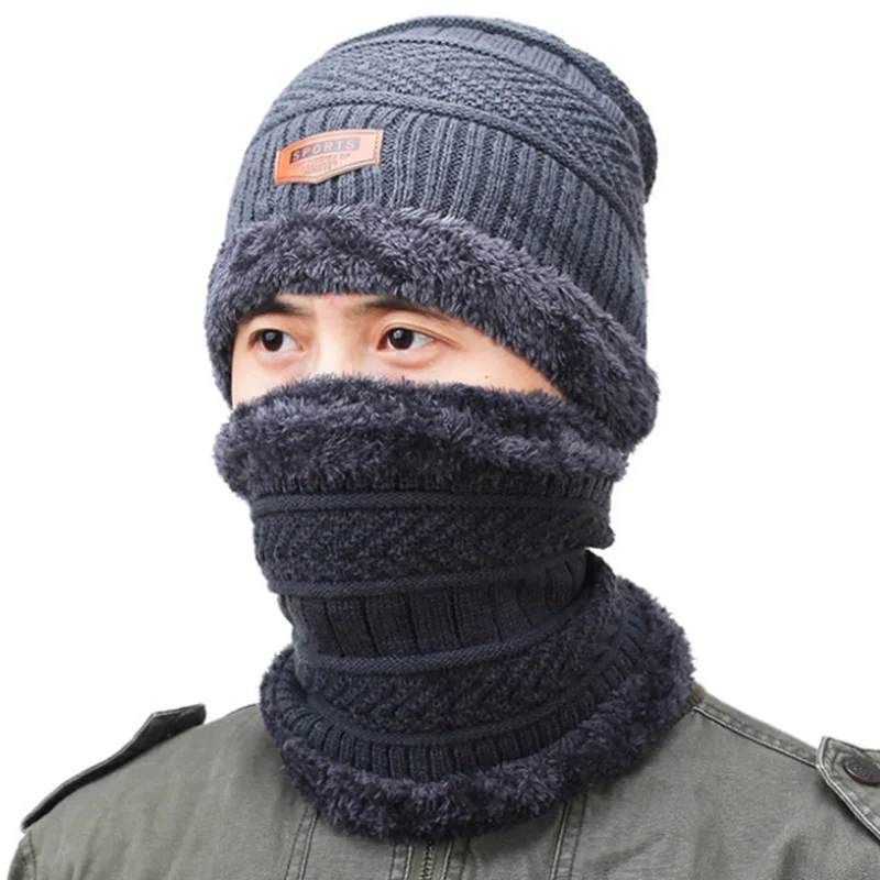 Новые мужские вязаные шапки и шарфы для шеи в стиле весна-осень-зима мода, сплошные повседневные бини, модель YW299.