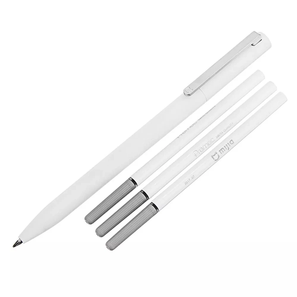 1 Pen with 3 refill mi Xiao mi jia Гладкий 0,5 мм пишущий знак ручка прочная подписывающая ручка с 3 шт черные чернила заправка ручки светильник - Цвет: 1 Pen with 3 refill