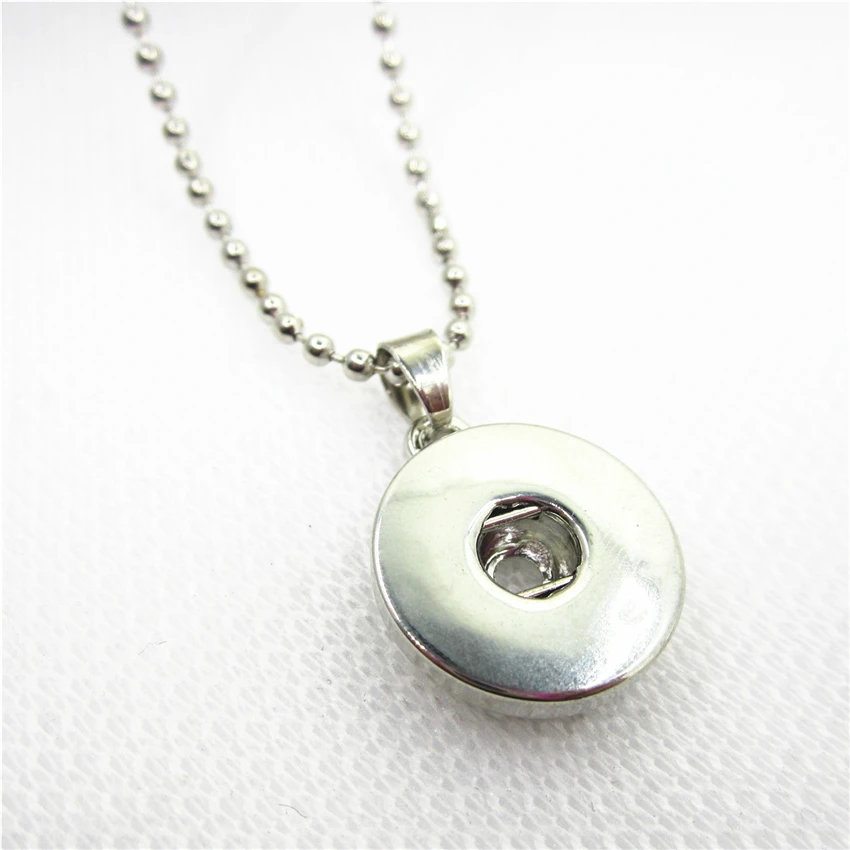 

20pcs/lot Wholesale DIY 18mm snap button jewelry with 45cm beads chains snap necklace fashion necklace snap jewelry