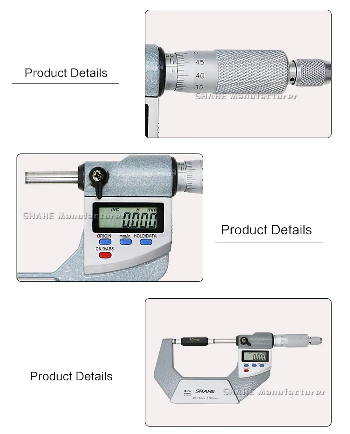 IP65 цифровой электронный наружный микрометр 025/25-50/50-75/75-100 мм цифровой микрометр 0,001 мм