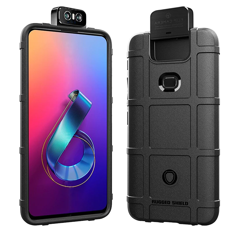 Армированный противоударный чехол с амортизацией для ASUS Zenfone 6 ZS630KL, не царапающийся чехол из углеродного волокна для задней панели телефона