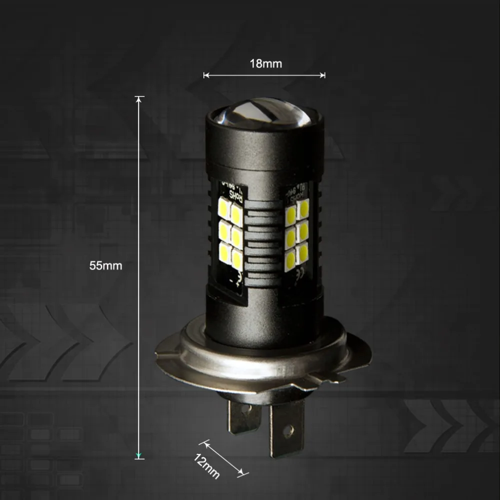 2pcs Fog Light H7 LED 1200Lm Car Lights Auto Bulbs 21SMD 3030 White Daytime Running DRL 6000K 12V Driving Lamps | Автомобили и