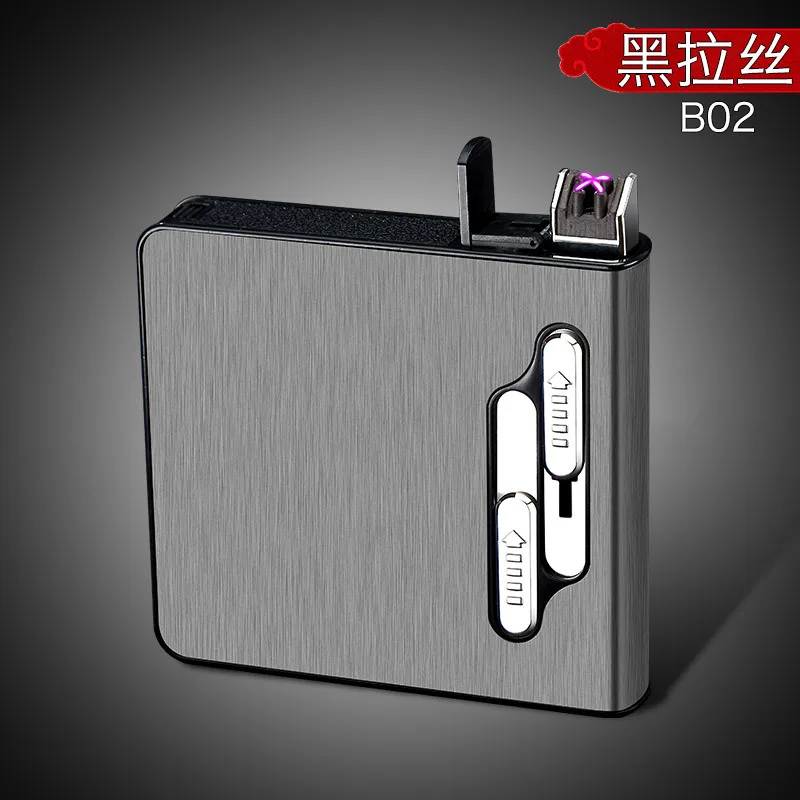 Портативный USB электронный портсигар с двойной дугой Зажигалка 20 шт. портсигар держатель USB зарядка Зажигалка гаджеты для мужчин - Цвет: 1