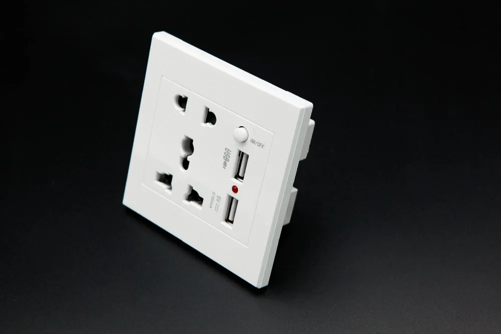 Универсальное настенное зарядное устройство 2100mA 5V 2 USB AC 110 250V US UK EU AU порта розетка