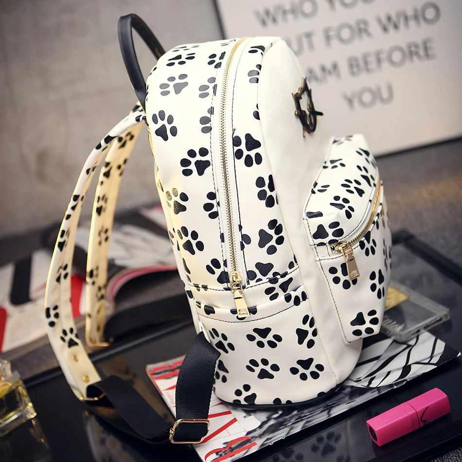 Coofit модные женские туфли мини рюкзак милый Товары для кошек лапу печатных Bagpack PU