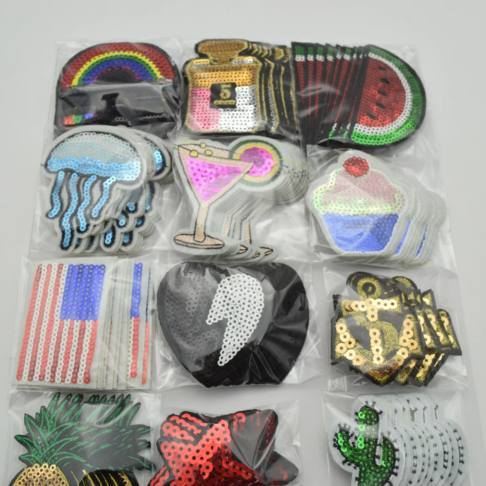 120 шт./компл. смешанные фрукты/Радуга/флаг вышивка пайетками шитье/железо на