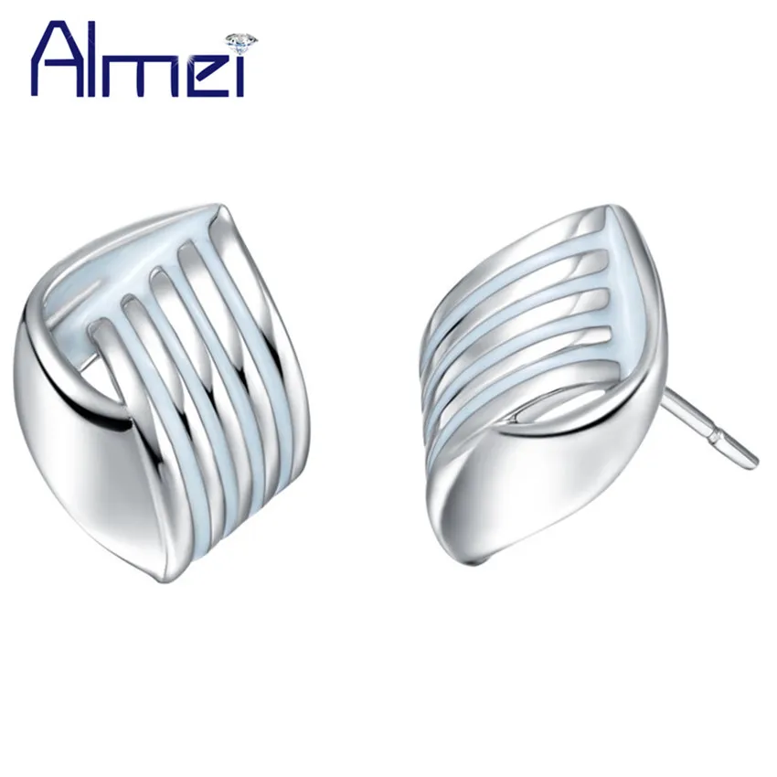 Almei скидка 15% модные корейские новые 2017 серьги гвоздики с кубическим цирконием