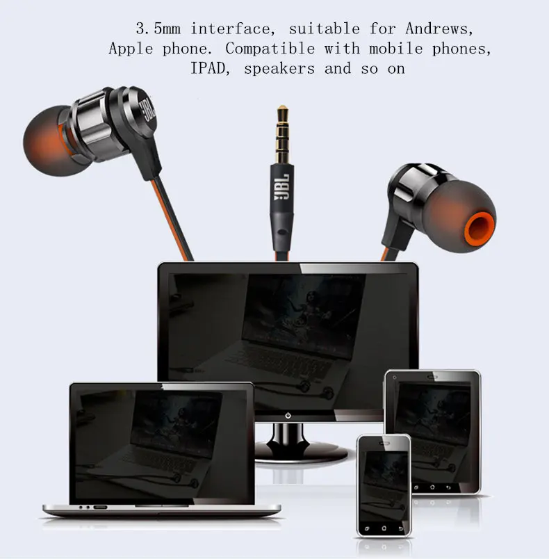 JBL T180A Модные лучшие басы стерео наушники для Android iOS мобильный телефон в ухо наушники гарнитуры с микрофоном наушники