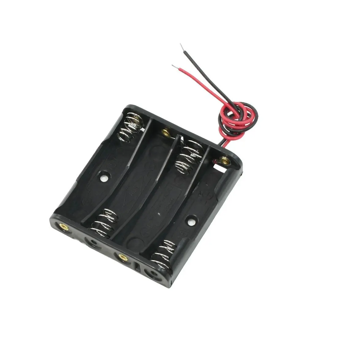 Черный 4 х АА батареи держатель чехол для хранения коробка w провода|lead box|lead wirelead