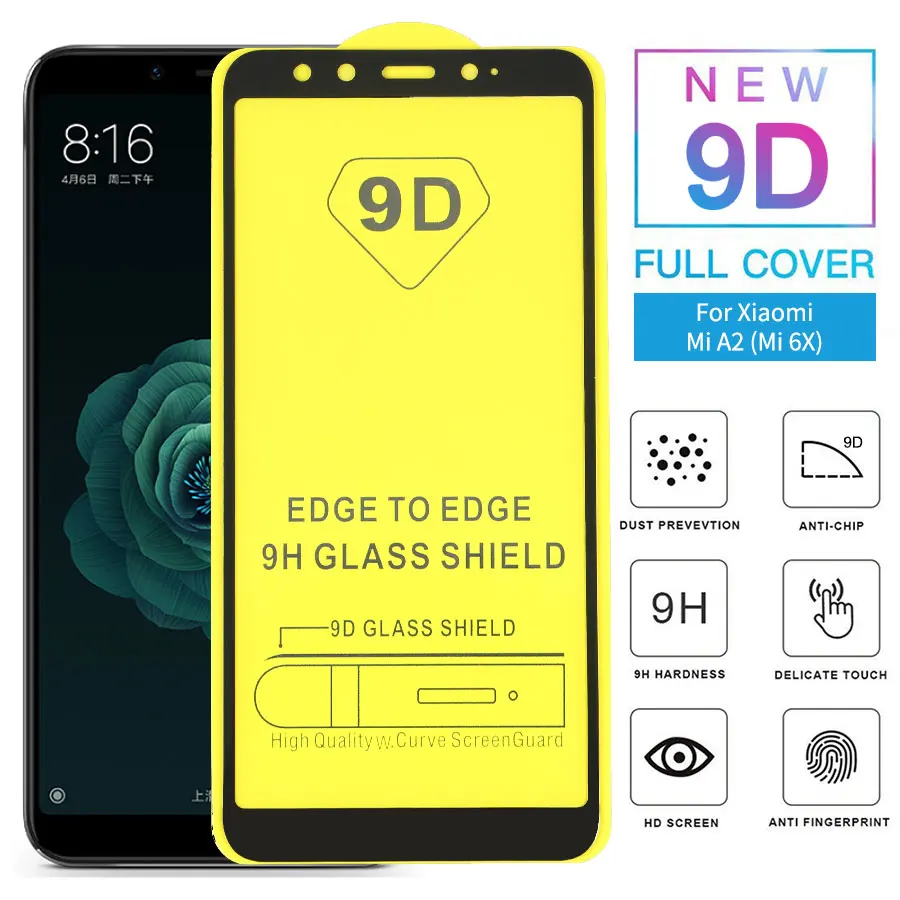 WOLFPSYCH 9D полный клей крышка из закаленного Стекло для Xiaomi mi A2 Экран протектор