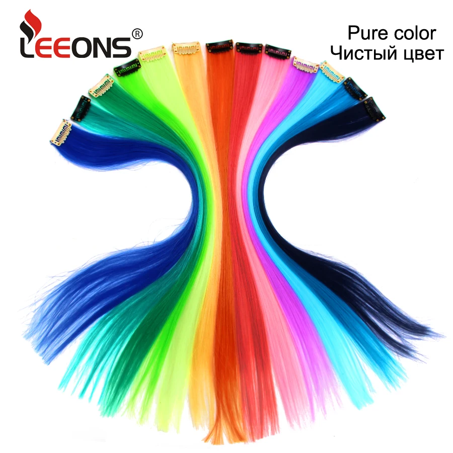 Synthetic Clip In One Pieces Raiinbow Hair Extensions  Straight Synthetic Hair Pieces 18