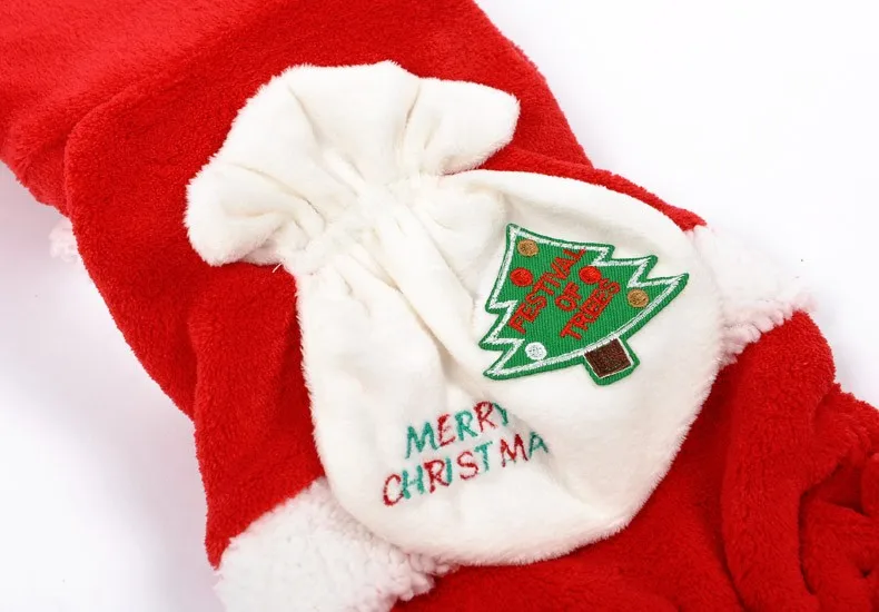 HOOPET Pet Dog Clothes Christmas Suits Soft Santa Claus Costume Outwear Coat Polar Fleece Winter