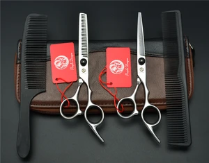 Профессиональные Парикмахерские ножницы с черным и фиолетовым драконом, комплект из 4 предметов, гребни для стрижки и филировка, 6 дюймов, Z1001