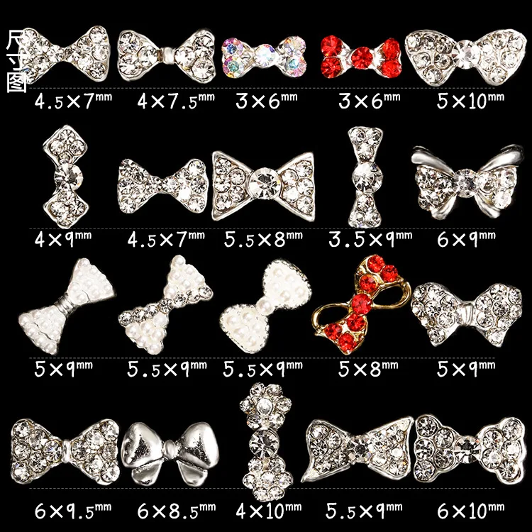 2018 Новая модель 10 шт. Кристалл Красочный ногтей Rhinestone сплава Книги по искусству